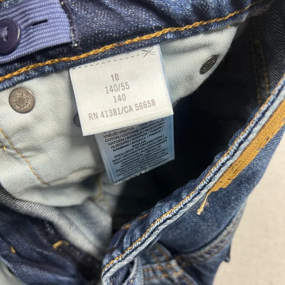 Polo Ralph Lauren Girls Astor Slim Boyfriend Jean Blue Corduroy Logo Size 10 NWT